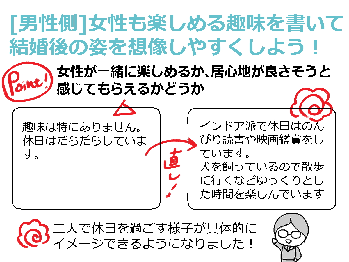 魅力的な結婚相談所のプロフィール｜簡単な書き方と男性・女性別の自己pr例文集